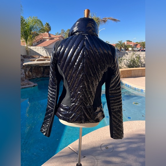 Blanc Noir Shiny Black Puffer Jacket - Picture 3 of 11